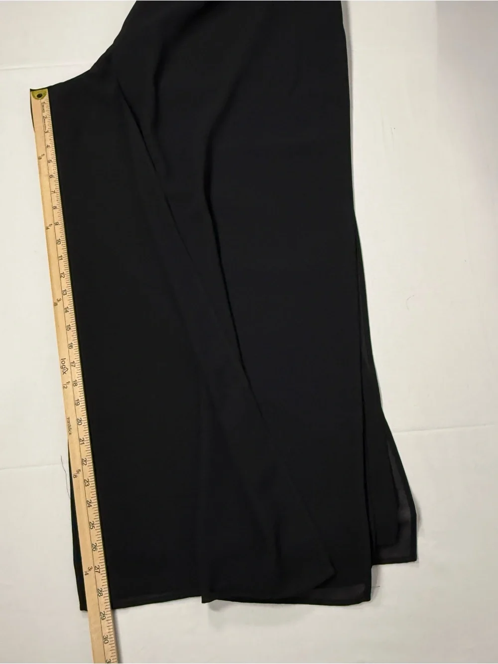 Vintage J.R. Nites Woman Black Polyester Chiffon Overlay Wide Leg Dress Pants 24